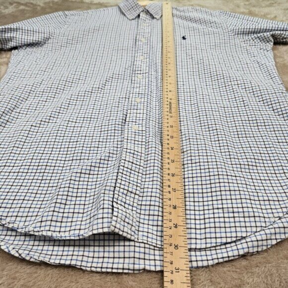 Ralph Lauren Dress Shirt Classic Fit Plaid Checkered Blue Pony Logo Mens Size L - Picture 5 of 10